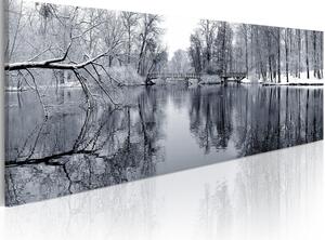 Canvas Tavla - landskap: vinter - 120x40
