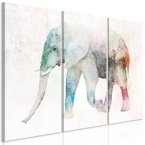 Canvas Tavla - Painted Elephant (3 delar) - 90x60