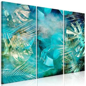 Canvas Tavla - Turquoise and Gold (3 delar) - 90x60
