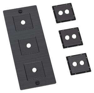 Buster + Punch - 3G Wall Plate Vertical With Infills Smoked Bronze - Massimo Minale - Brons