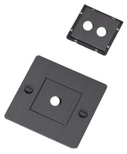 Buster + Punch - 1G Wall Plate Horizontal With Infills Smoked Bronze - Massimo Minale - Brons