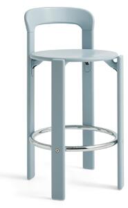 HAY - Rey Bar stool Low 4 leg base H65 Standard glider Slate blue water-based lacquered beech None - Barstolar - Bruno Rey - Blå - Trä