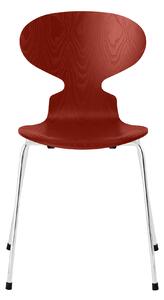 Fritz Hansen - Myran 3101 färgad askfanér stålstativ krom venetian red - Matstolar - Arne Jacobsen - Röd - Metall/Trä