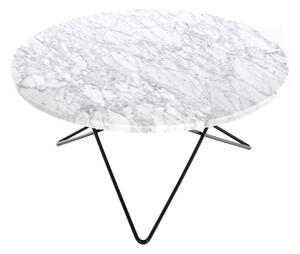 OX Denmarq - O Table, Black Steel Frame, Top: White Marble - Soffbord - Dennis Marquart - Vit - Metall/Sten