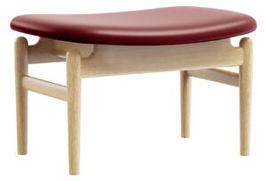 House of Finn Juhl - Chieftain Footstool, Oak, Leather Group 4, Elegance Indian Red 20193 - Fotpallar - Finn Juhl - Röd - Läder/Trä