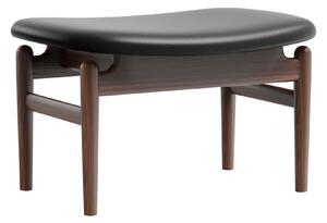 House of Finn Juhl - Chieftain Footstool, Walnut, Leather Group 2, Nevada NV0500S Black - Fotpallar - Finn Juhl - Svart - Läder/Trä