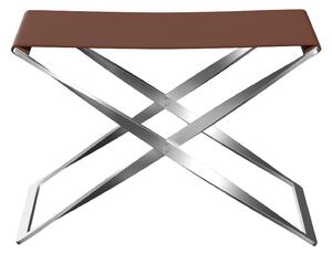 Fritz Hansen - PK91, Läder, Aura Cognac - Fotpallar - Poul Kjærholm - Brun - Metall
