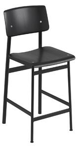 Muuto - Loft Bar Stool 65cm - Black/Black - Barstolar - Thomas Bentzen - Svart - Metall/Trä