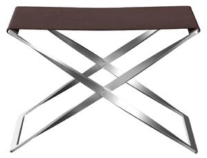 Fritz Hansen - PK91, Läder, Embrace Chocolate - Fotpallar - Poul Kjærholm - Brun - Metall