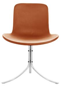 Fritz Hansen - PK9 Grace Walnut - Matstolar - Poul Kjærholm - Brun - Läder/Metall/Syntetiskt