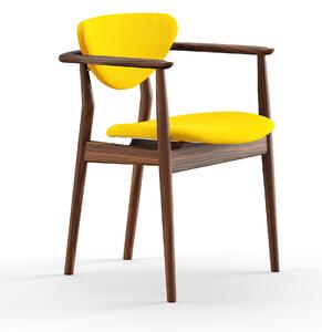 House of Finn Juhl - 109 stol, Walnut, Cat. 4 Vidar 443 - Matstolar - Finn Juhl - Träfärgad,Gul - Trä/Textilmaterial