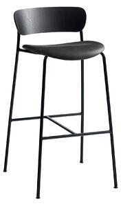 &Tradition - Pavilion AV10, Black Lacquered Oak Leather cat.2, Noble Black - Barstolar - Anderssen & Voll - Metall/Trä