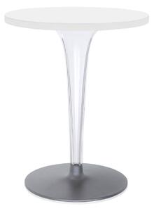 Kartell - Top Top Table 4200 Ø60, White Melamine Top, Rounded Base - Matbord - Philippe Starck - Vit - Metall/Plast