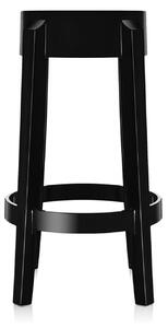 Kartell - Charles Ghost Stool 4898, Glossy Black, H: 65 - Barstolar - Philippe Starck - Svart - Plast