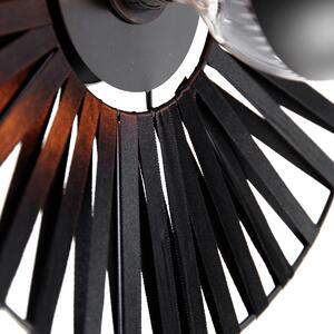 Vägglampa svart 40 cm inkl G125 toppspegel svart dimbar - Leia