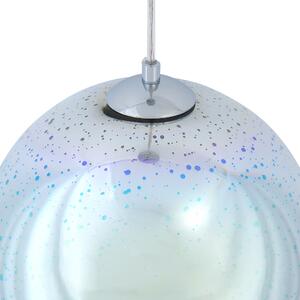Taklampa Silver Hög Glans Reflektivt Glas Ljuseffekt Rund Form Eklektisk Glamorös Design Beliani