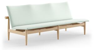 House of Finn Juhl - Japan Sofa 3-seater, Clear oiled oak, Cat. 3 Watercolour, Silver Azure - Soffor - Finn Juhl - Grön,Träfärgad