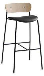 &Tradition - Pavilion AV10, Lacquered Oak Leather cat.2, Noble Black - Barstolar - Anderssen & Voll - Metall/Trä