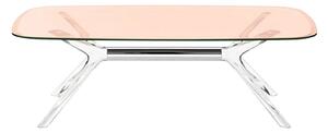 Kartell - Blast Coffee Table 4096 130x80, Crystal-Chrome, Pink - Soffbord - Philippe Starck - Rosa - Metall/Syntetiskt