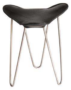 OX Denmarq - Trifolium Stool, Stainless Steel Frame, Leather: Black - Pallar - Dennis Marquart - Svart - Läder/Metall