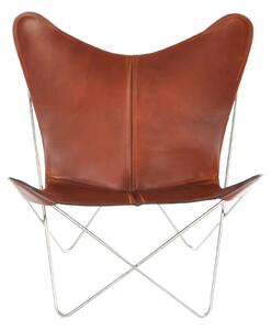 OX Denmarq - Trifolium Chair, Stainless Steel Frame, Leather: Cognac - Fåtöljer - Dennis Marquart - Brun - Läder/Metall