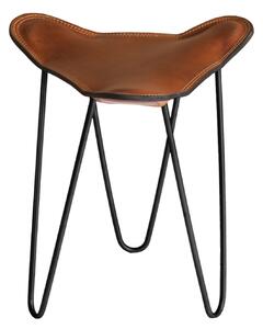 OX Denmarq - Trifolium Stool, Black Steel Frame, Leather: Cognac - Pallar - Dennis Marquart - Brun - Läder/Metall