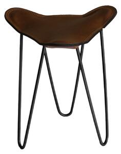 OX Denmarq - Trifolium Stool, Black Steel Frame, Leather: Mocca - Pallar - Dennis Marquart - Brun - Läder/Metall