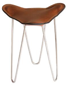 OX Denmarq - Trifolium Stool, Stainless Steel Frame, Leather: Cognac - Pallar - Dennis Marquart - Brun - Läder/Metall