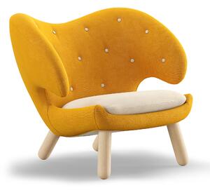 House of Finn Juhl - Pelican Chair With Buttons, Clear oiled oak, Cat. 2 Hallingdal 65 - 457/100 - Fåtöljer - Finn Juhl - Beige,Träfärgad,Gul - Trä/Textilmaterial