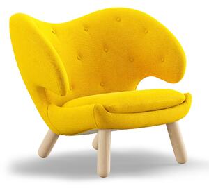 House of Finn Juhl - Pelican Chair With Buttons, Clear oiled oak, Cat. 4 Vidar 443 - Fåtöljer - Finn Juhl - Träfärgad,Gul - Trä/Textilmaterial