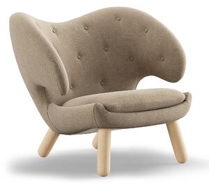 House of Finn Juhl - Pelican Chair With Buttons, Clear oiled oak, Cat. 4 Vidar 222 - Fåtöljer - Finn Juhl - Beige,Träfärgad - Trä/Textilmaterial