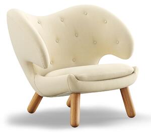 House of Finn Juhl - Pelican Chair With Buttons, Dark oiled oak, Cat. 4 Vidar 1511 - Fåtöljer - Finn Juhl - Beige,Träfärgad - Trä/Textilmaterial