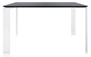 Kartell - Four Table 4525 128x128, Black/White, Scratch-Proof Laminate - Matbord - Ferruccio Laviani - Svart - Laminat/Metall