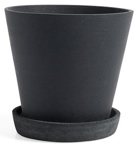 HAY - Flowerpot With Saucer L - Black - Krukor - Svart