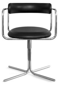 Friends & Founders - FF Chair Swivel Rounded Chrome Frame Dakar Black 0842 - Kontorsstolar - Ida Linea Hildebrand - Svart - Metall/Textilmaterial