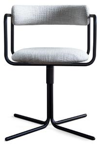 Friends & Founders - FF Chair Swivel Rounded Black Frame Loop 031 - Kontorsstolar - Ida Linea Hildebrand - Vit - Metall/Textilmaterial