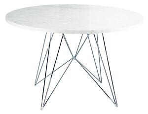 Magis - XZ3 Table Ø120 Chrome frame/White carrara marble top - Matbord - Vit - Metall/Sten