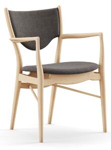 House of Finn Juhl - 46 Armchair, Clear oiled oak, Cat. 1 Remix 163 - Matstolar - Finn Juhl - Träfärgad,Grå - Trä/Textilmaterial