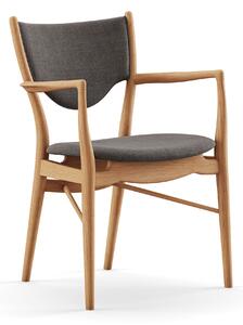 House of Finn Juhl - 46 Armchair, Dark oiled oak, Cat. 1 Remix 163 - Matstolar - Finn Juhl - Träfärgad,Grå - Trä/Textilmaterial