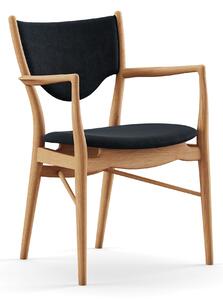 House of Finn Juhl - 46 Armchair, Dark oiled oak, Cat. 1 Remix 183 - Matstolar - Finn Juhl - Träfärgad,Grå,Svart - Trä/Textilmaterial