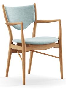 House of Finn Juhl - 46 armstol, Dark oiled oak, Cat. 1 Remix 823 - Matstolar - Finn Juhl - Träfärgad,Blå - Trä/Textilmaterial