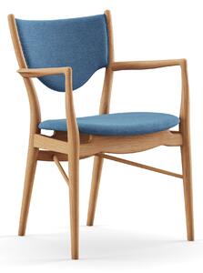 House of Finn Juhl - 46 Armchair, Dark oiled oak, Cat. 1 Remix 762 - Matstolar - Finn Juhl - Träfärgad,Blå - Trä/Textilmaterial
