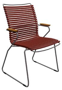Houe - CLICK Dining Chair Tall Back - Paprika - Matstolar utomhus - Henrik Pedersen - Röd - Metall/Trä/Plast