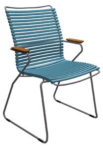 Houe - CLICK Dining Chair Tall Back - Petrol - Matstolar utomhus - Henrik Pedersen - Blå - Metall/Trä/Plast