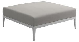 Gloster - Grid Ottoman, Frame White, Kat.B Blend Linen - Utomhuspallar och puffar - Henrik Pedersen - Beige