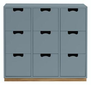 Asplund - Snow Drawer B3 - Nordic Blue, Ek Sockel - Byråer - Thomas Sandell & Jonas Bohlin - Blå - MDF/Trä