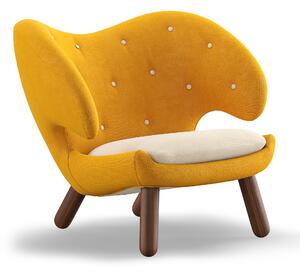 House of Finn Juhl - Pelican Chair With Buttons, Walnut, Cat. 2 Hallingdal 65 - 457/100 - Fåtöljer - Finn Juhl - Beige,Träfärgad,Gul - Trä/Textilmaterial