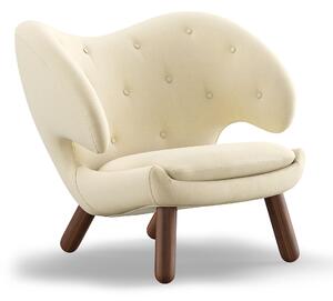 House of Finn Juhl - Pelican Chair With Buttons, Walnut, Cat. 4 Vidar 1511 - Fåtöljer - Finn Juhl - Beige,Träfärgad - Trä/Textilmaterial