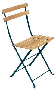 Fermob - Bistro Natural Chair, Acapulco Blue - Balkong- och caféstolar - Blå - Metall/Trä