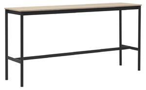Muuto - Base High Table - 190 x 50 cm, Skiva - Ekfanér - Plywoodkant, Underrede - Svart, Höjd - 95 cm - Barbord - Mika Tolvanen - Svart - Metall/Trä